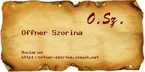 Offner Szorina névjegykártya